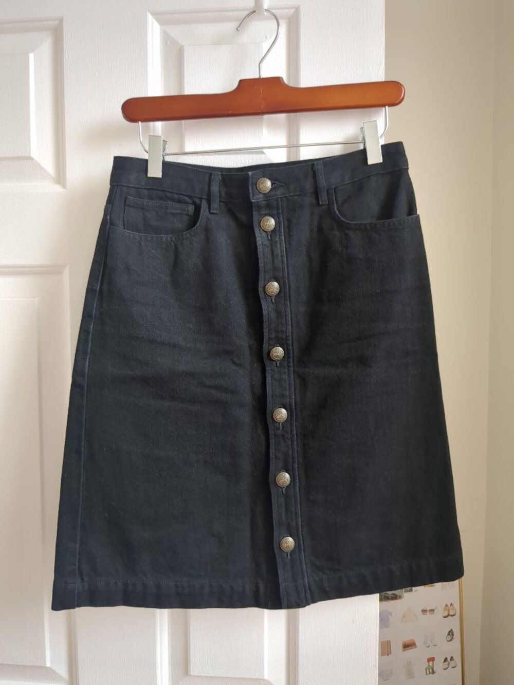 APC Maxine skirt in black denim size 36 / Small